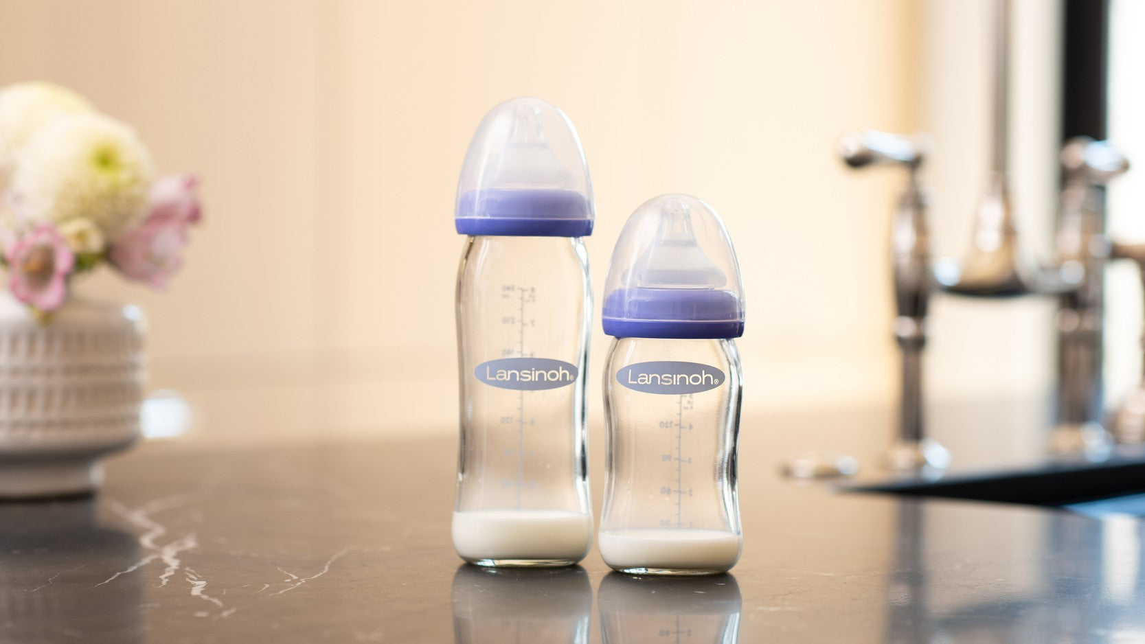  Lansinoh Paquete de biberones para bebés que amamantan, 3  unidades cada uno de 5 onzas y 8 onzas : Bebés