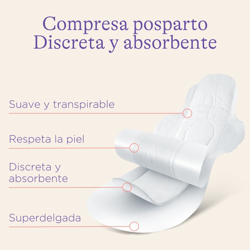 Compresa posparto M (discreta y absorbente) 2+ semanas